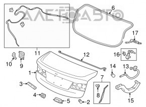 Capacul lanternei interioare dreapta Acura TLX Acura TLX 15-17 pre-restilizare