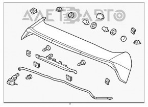 Спойлер двери багажника Acura MDX 14-18 с стоп сигналом, царапины