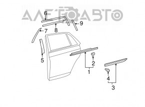 Накладка двери нижняя задняя правая Toyota Avalon 05-10