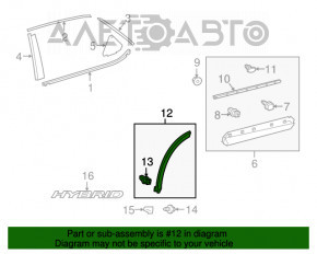 Capacul arcului ușii din spate stânga jos pentru Lexus RX350 RX450h 16-22