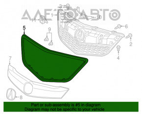 Обрамление решетки радиатора grill Acura MDX 14-16 дорест