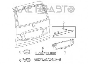 Накладка двери багажника Lexus GX470 03-09 хром новый OEM оригинал