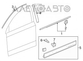 Capacul ușii față inferioară stânga Honda CRV 12-16, structură nouă OEM originală