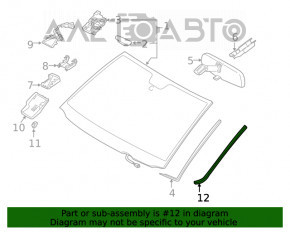 Garnitură geam parbriz dreapta Toyota Sequoia Tundra 08-16