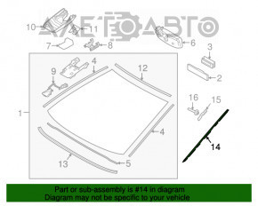 Garnitură de parbriz dreapta Toyota Camry v70 18- nouă originală