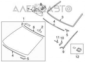 Moldura geamului frontal dreapta Lexus IS 14-20