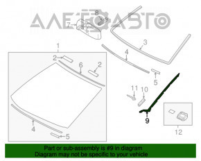 Garnitură parbriz stânga Lexus IS 14-20 nou OEM original