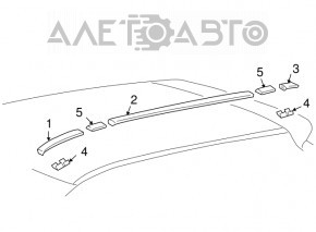 Комплект накладок крыши левый Lexus RX300 RX330 RX350 RX400h 04-09