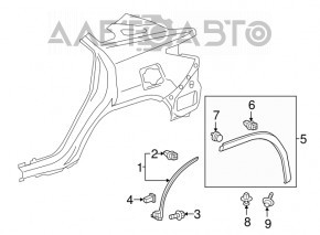 Capacul aripii spate dreapta pentru Lexus RX350 RX450h 16-22, nou, original OEM