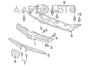 Эмблема решетки радиатора Honda Accord 13-17 OEM