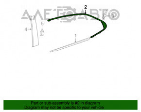 Garnitura ușii spate dreapta superioară Toyota Camry v70 18- negru