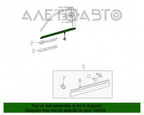 Moldură ușă-sticlă dreapta față centrală Toyota Highlander 08-13