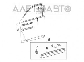 Moldură ușă-sticlă dreapta față centrală Toyota Highlander 08-13
