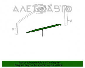 Молдинг дверь-стекло центральный передний правый Toyota Prius V 12-17