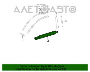 Moldură ușă-sticlă față dreapta centrală Toyota Camry v40 crom nou OEM original