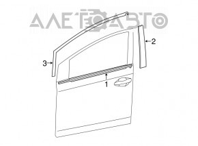 Молдинг дверь-стекло центральный передний левый Toyota Prius 30 10-15 мат