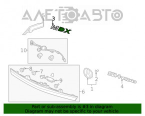 Emblema cu inscripția MDX de pe ușa portbagajului Acura MDX 14-16