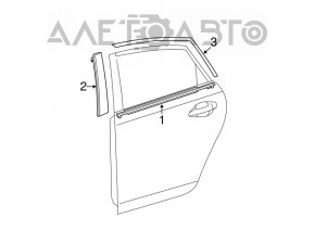 Moldură ușă-sticlă spate centrală dreapta Toyota Prius 30 10-15