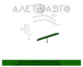 Moldura ușii din sticlă spate centrală dreapta Toyota Camry v40 crom nou OEM original