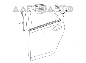 Moldură ușă-sticlă spate centrală dreapta Toyota Prius V 12-17