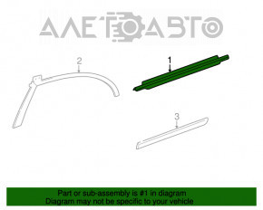 Moldură ușă-sticlă spate centrală stânga Toyota Corolla e12 02-06 5d 4d