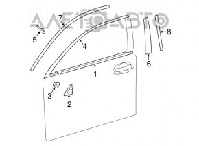 Capac usa fata dreapta pentru usa laterala Lexus ES300h ES350 13-18 cu fixarea rupta