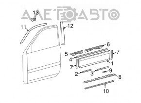 Panoul lateral dreapta față a ușii pentru Lexus GX470 03-09, nou, original OEM