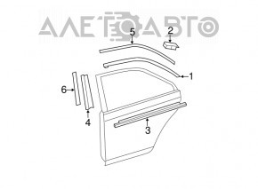 Decorație ușă laterală spate dreapta Toyota Camry v40 07-11 nou original OEM