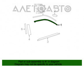 Garnitură ușă spate dreapta superioară Toyota Camry v40 crom nou OEM original