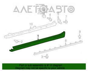 Prag stanga Toyota Camry v50 12-14 usa LE XLE cu crom, grafit, elemente de fixare sparte, zgarieturi, stricate