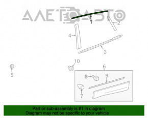 Garnitură ușă spate dreapta superioară Toyota Rav4 13-18 nouă OEM originală