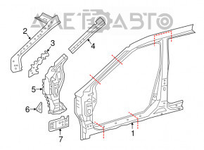 Стойка кузова центральная левая Nissan Maxima A36 16- отпилена