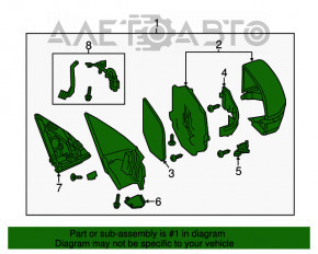 Oglindă laterală dreapta Acura MDX 14-16, 12 pini, semnalizator, negru