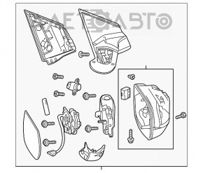 Зеркало боковое левое Honda CRV 12-14 дорест