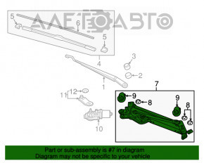 Трапеция дворников очистителя с мотором Honda HR-V 16-22
