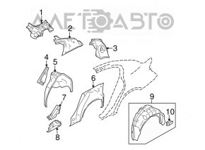 Aripa spate stânga Infiniti G25 G35 G37 4d 06-14