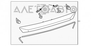 Moldura portbagajului pentru Lexus RX350 RX450h 10-15 cromată cu cameră, mâner central.