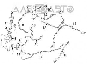 Rezervorul de spălare a parbrizului Honda HR-V 16-22 fără gât nou OEM original