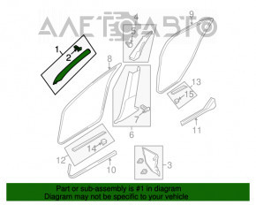 Накладка передней стойки правая Infiniti G25 G35 G37 4d 06-14 серая, под химчистку