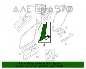 Capacul stâlpului central stânga jos Infiniti G25 G35 G37 4d 06-14 negru