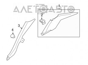 Накладка задней стойки правая Infiniti G25 G35 G37 4d 06-14