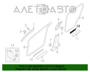 Capacul pragului exterior din spate dreapta pentru Nissan Murano Z52 15- crom tip 1