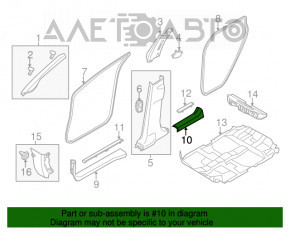 Capacul pragului din spate dreapta pentru Nissan Murano Z51 09-14, bej.