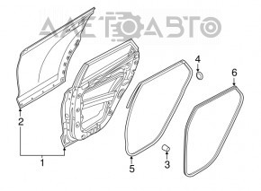 Usa goala spate dreapta Hyundai Tucson 16-20 albastru R5U nou original OEM