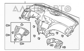 Torpedo față fără AIRBAG Acura TLX 15-17 pre-restilizare negru