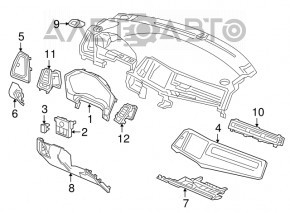 Capacul genunchiului șoferului Honda HR-V 16-22 negru