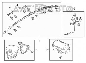 Подушка безопасности airbag в руль водительская Acura ILX 13-15 дорест