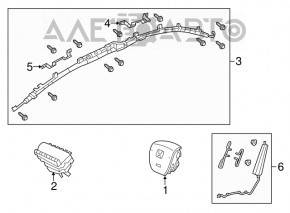Airbagul de pasager din bordul Honda Accord 13-17.