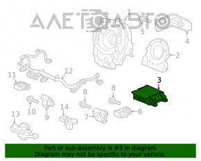 Modulul computerizat al airbag-urilor SRS pentru airbag-urile de siguranță Honda HR-V 16-22.