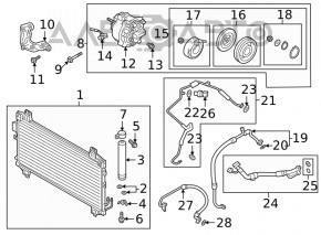 Radiatorul condensatorului de aer condiționat Mitsubishi Eclipse Cross 18-